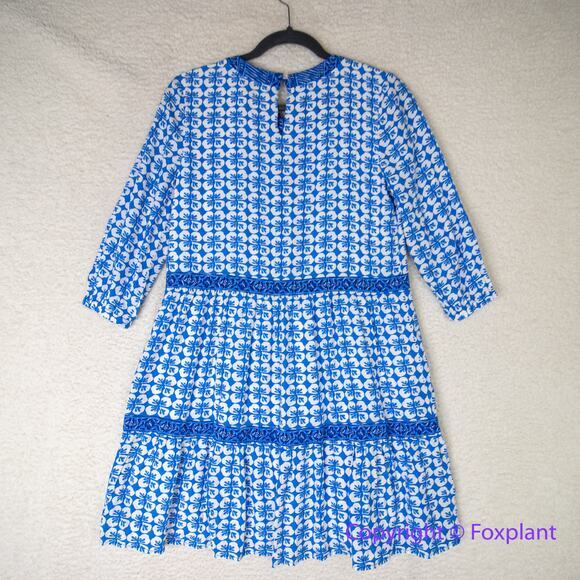 New! Vineyard Vines Hydrangea Geo Tiered‎ Dress blue, size tag marks XL - Picture 6 of 16